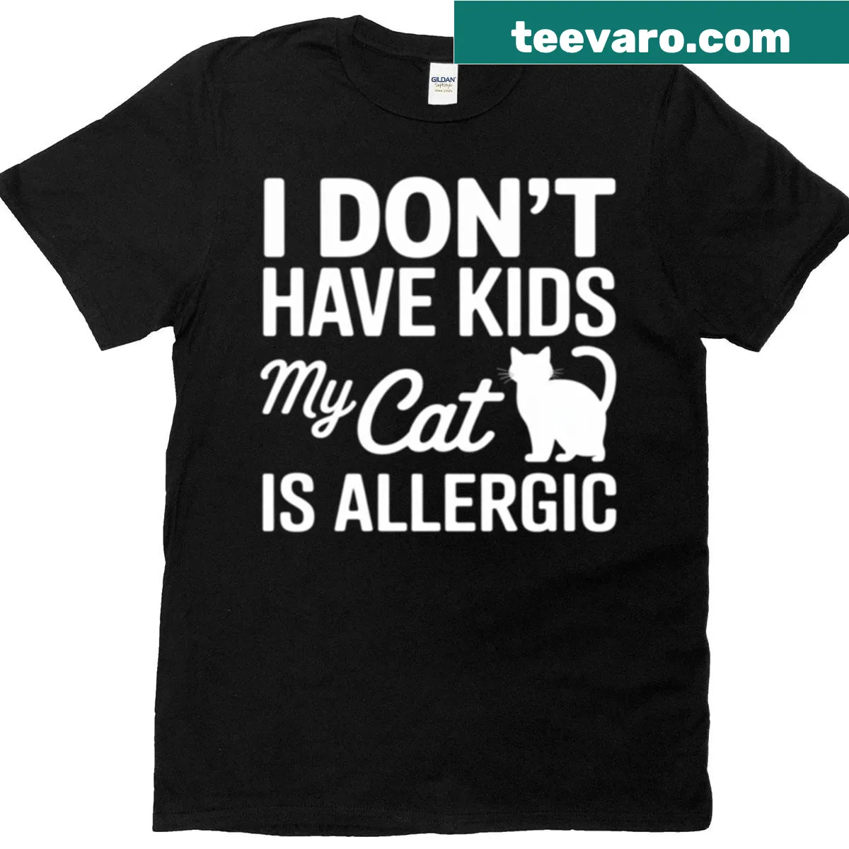 Funny T-shirt for cat lovers with humorous text about cats — on a men's t-shirt