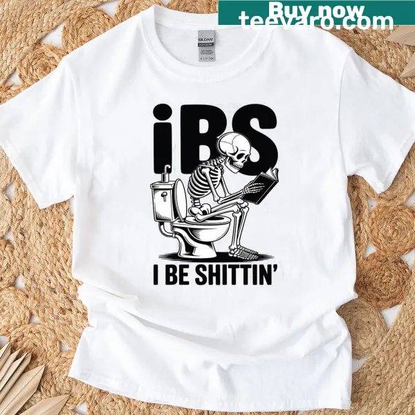 Funny skeleton graphic T-shirt with humorous Halloween text