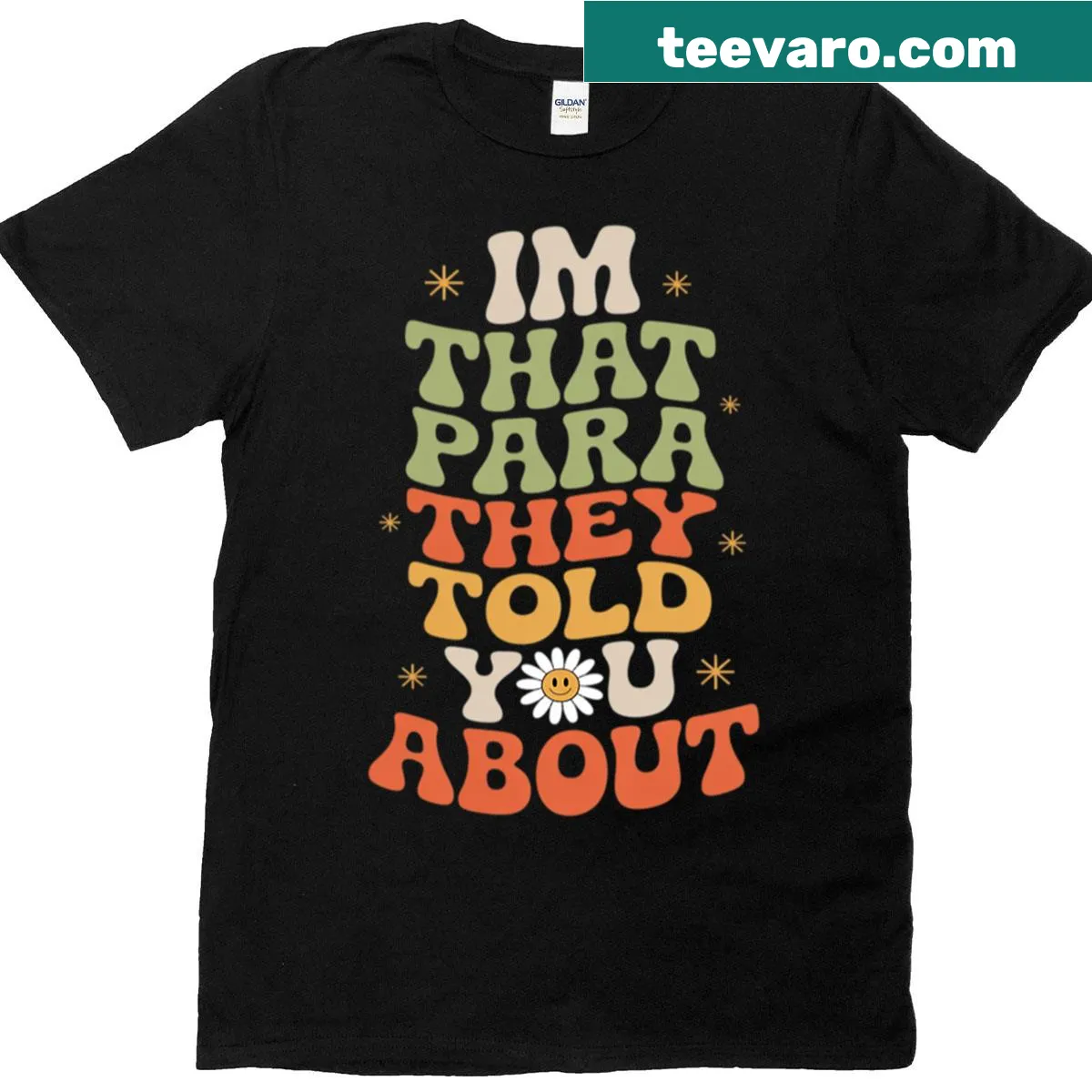 Funny retro design t-shirt with the phrase about being 'that para' — on a men's t-shirt