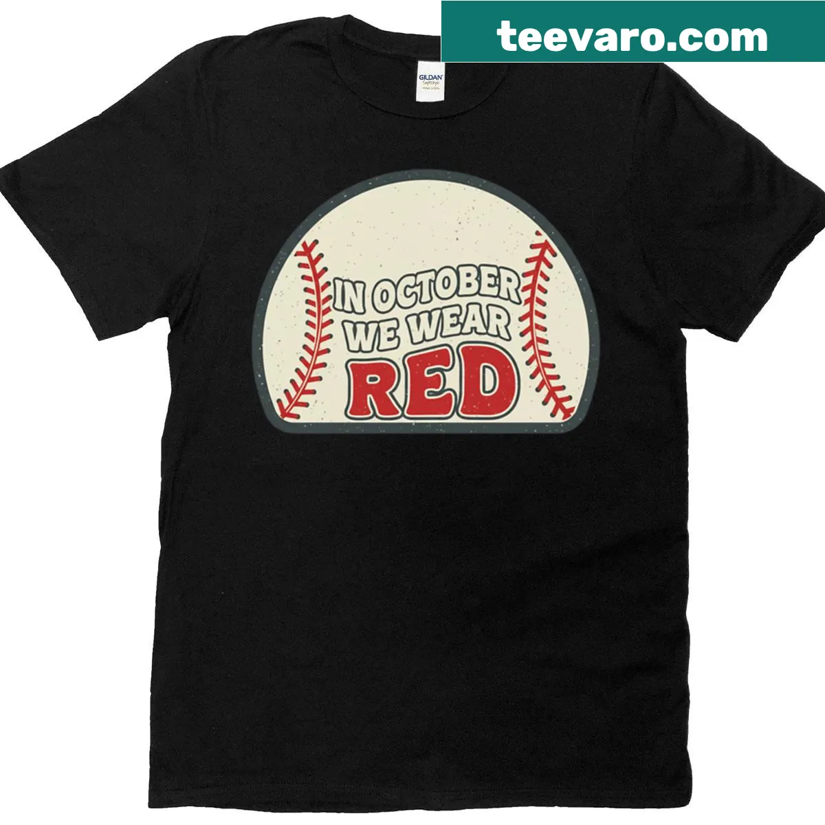 Retro baseball t-shirt for October playoff season — on a men's t-shirt