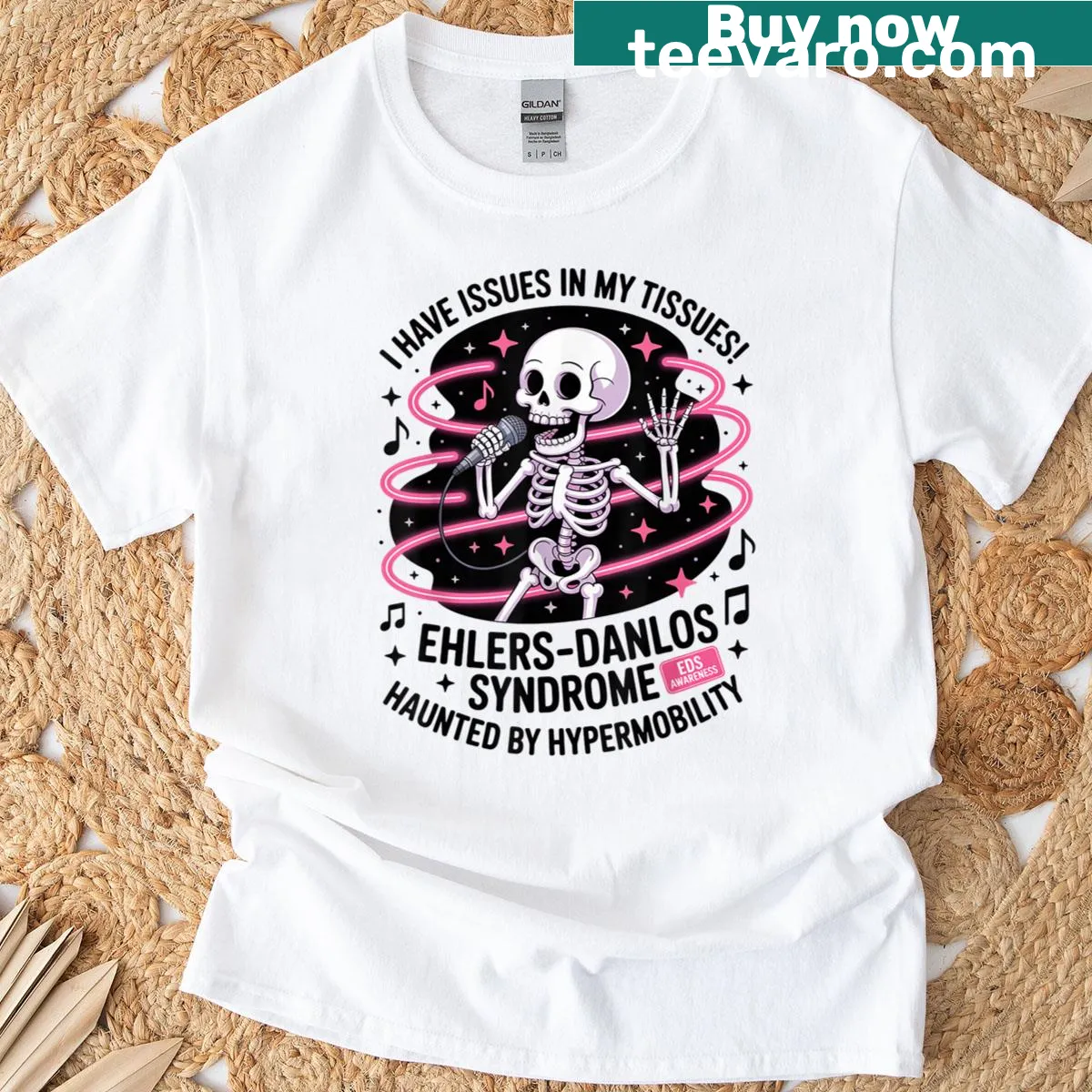 Funny awareness T-shirt with 'Issues In My Tissues' text design — on a men's t-shirt