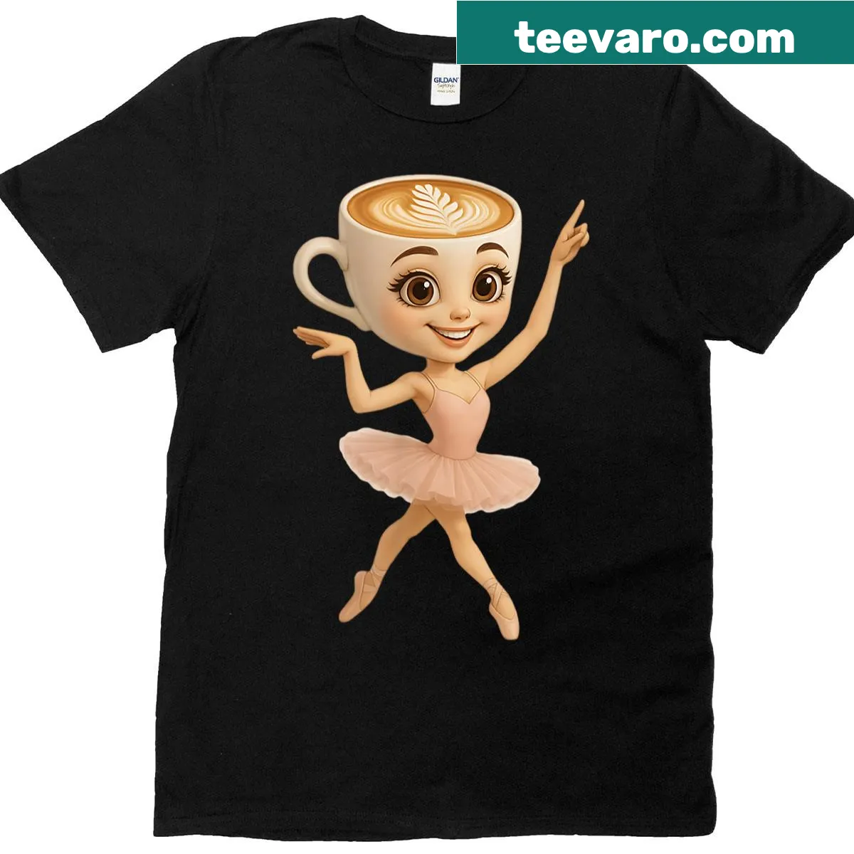 Cute t-shirt for a 5th birthday girl featuring a ballerina graphic. — on a men's t-shirt