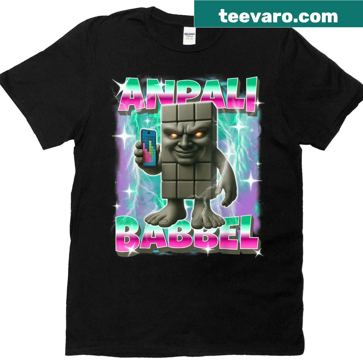 Playful text graphic featuring 'Anpali-babbel' in a fun font — on a men's t-shirt
