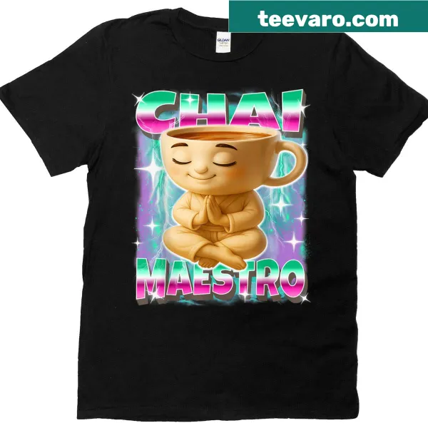 Funny Gen Z meme t-shirt featuring 'Italian-brainrot Chai-maestro' text