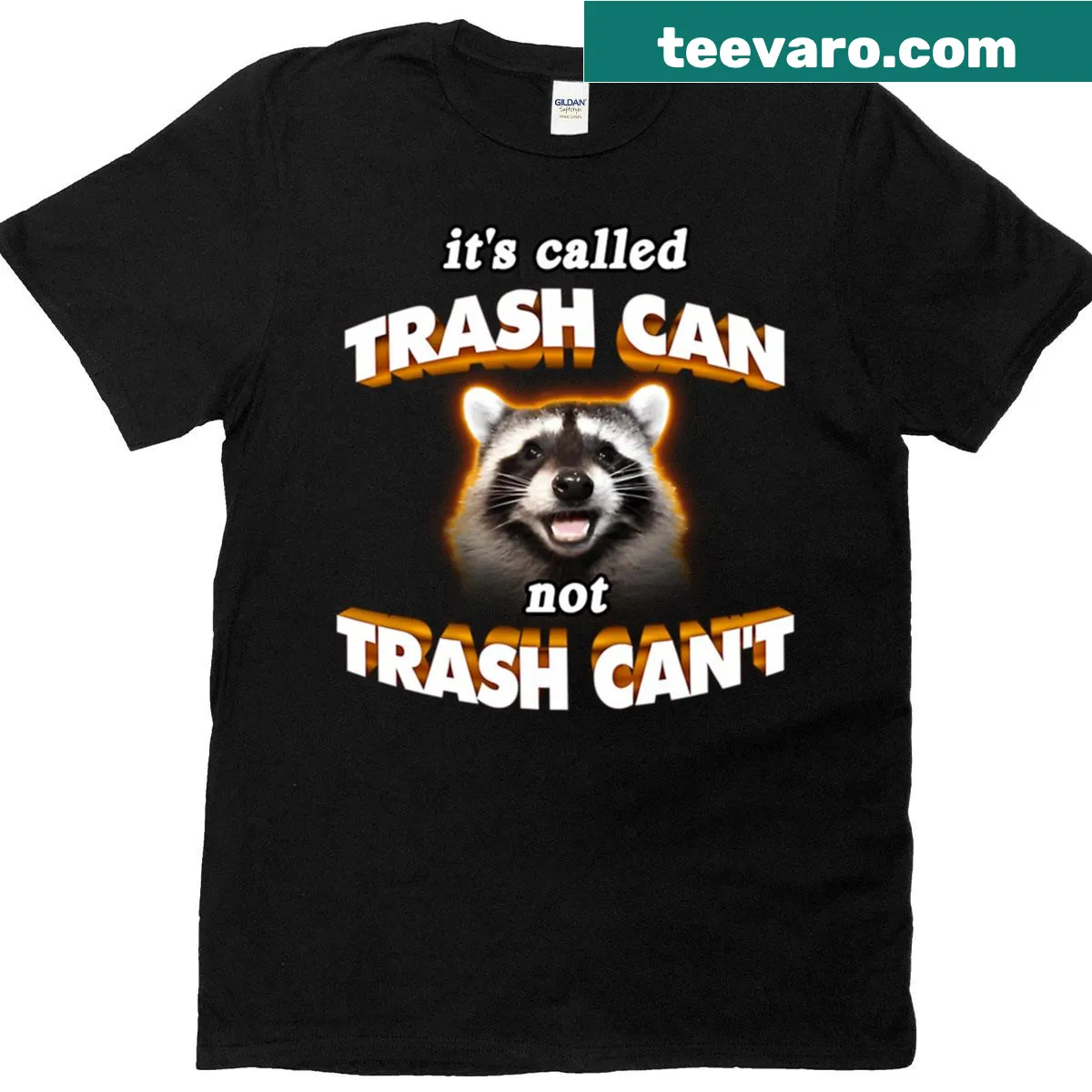 Cute raccoon T-shirt with wholesome humor and illustration — on a men's t-shirt