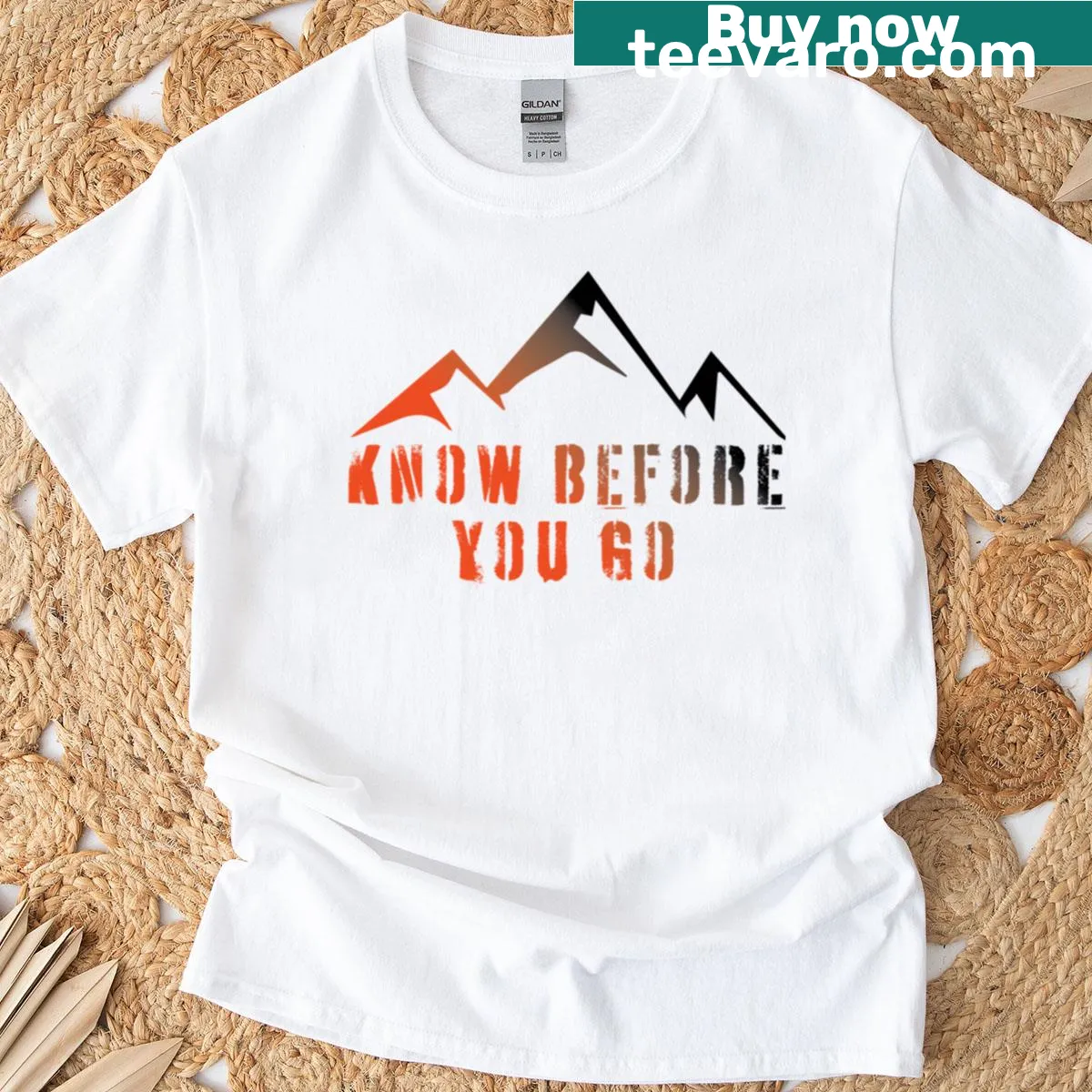 Avalanche safety training T-shirt — on a men's t-shirt