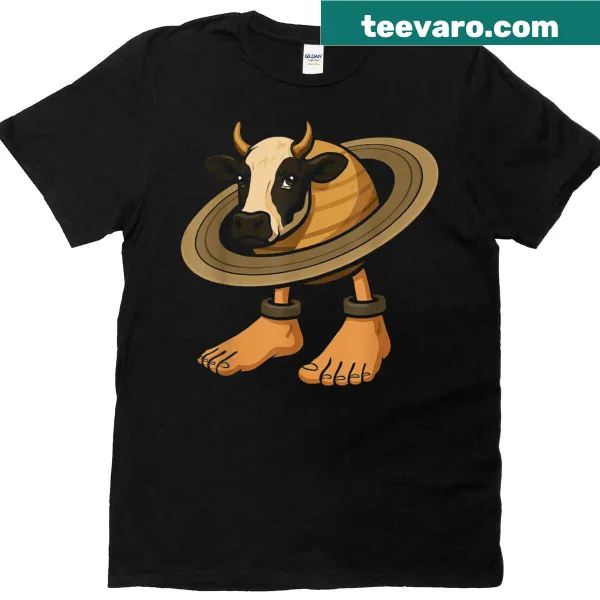 Funny Italian brainrot t-shirt with whimsical cow illustration