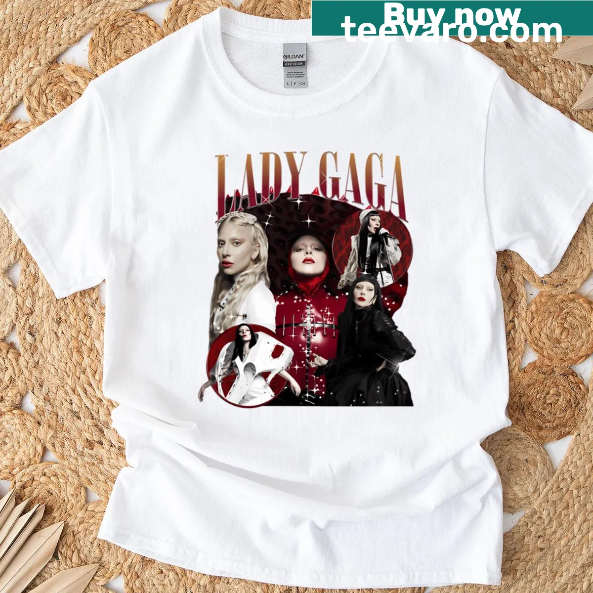 Vintage-style Lady Gaga Bootleg Tour t-shirt — on a men's t-shirt