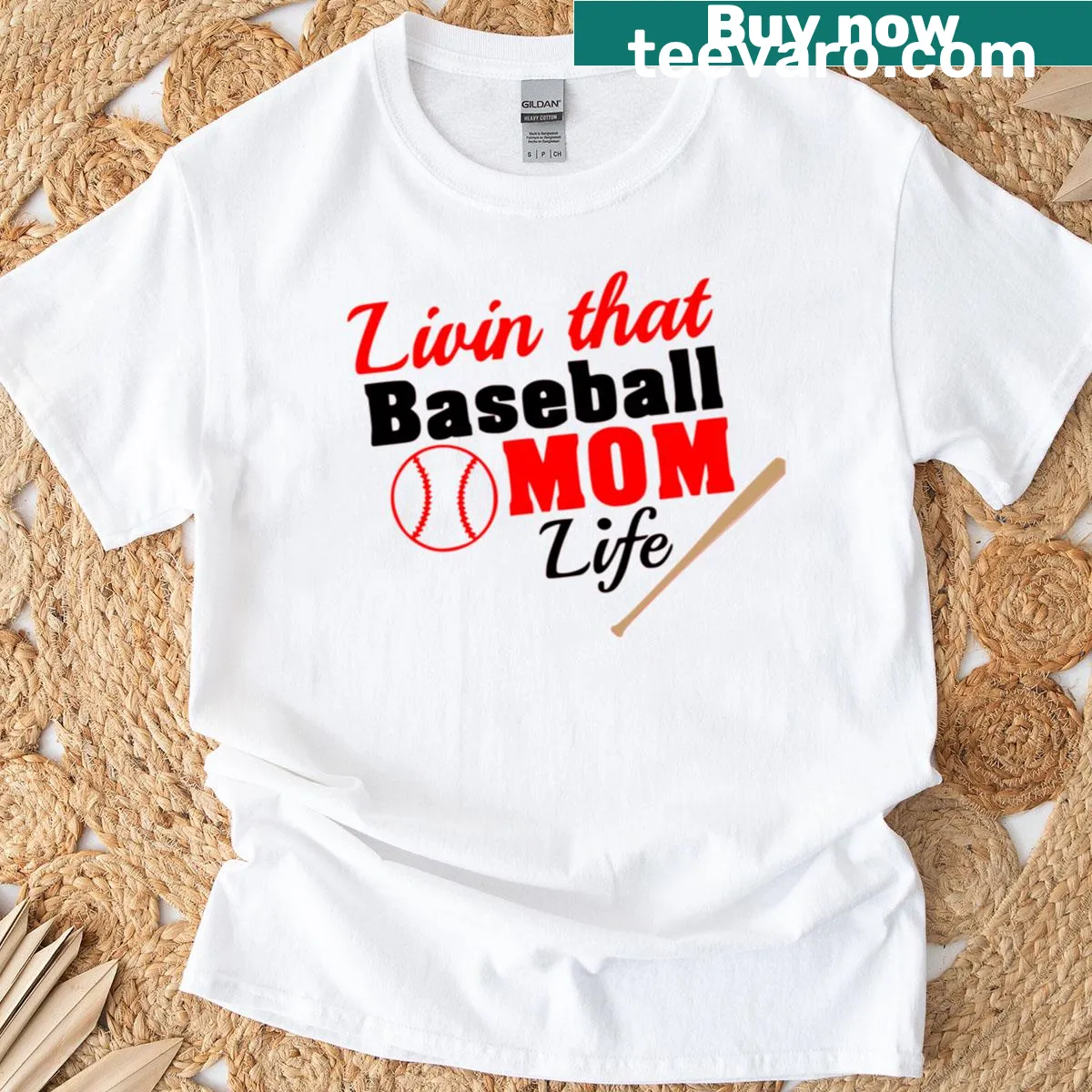 Baseball mom T-shirt with playful graphic — on a men's t-shirt
