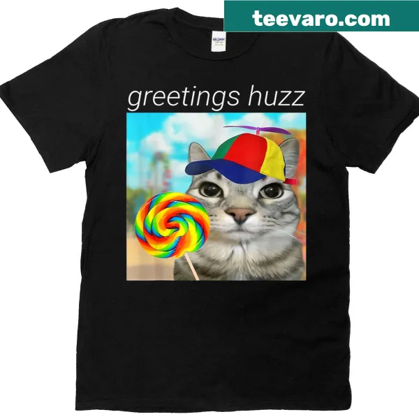 Funny t-shirt with cartoon 'Huzz' phrase for Gen Z