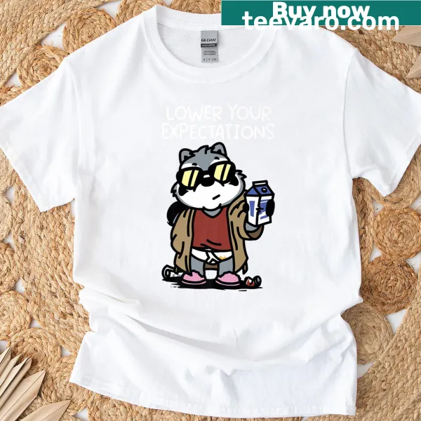 Humorous t-shirt with the phrase 'Lower Your Expectations'