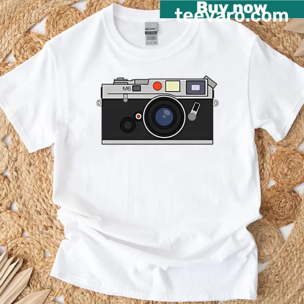 Minimalist silhouette M6 camera t-shirt for photography fans