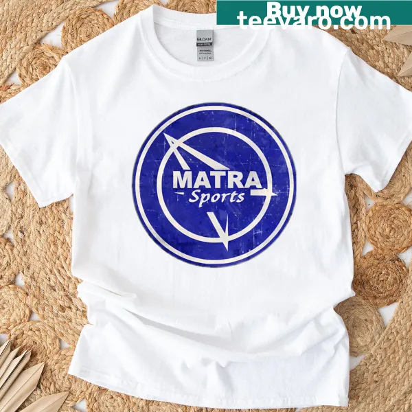 Retro badge design T-shirt celebrating Matra Sports