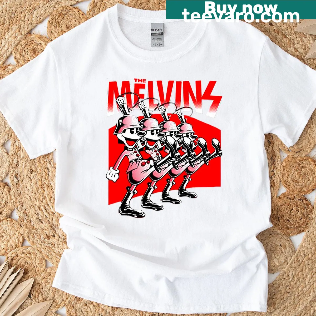 Artistically designed T-shirt with atmospheric storytelling graphic — on a men's t-shirt