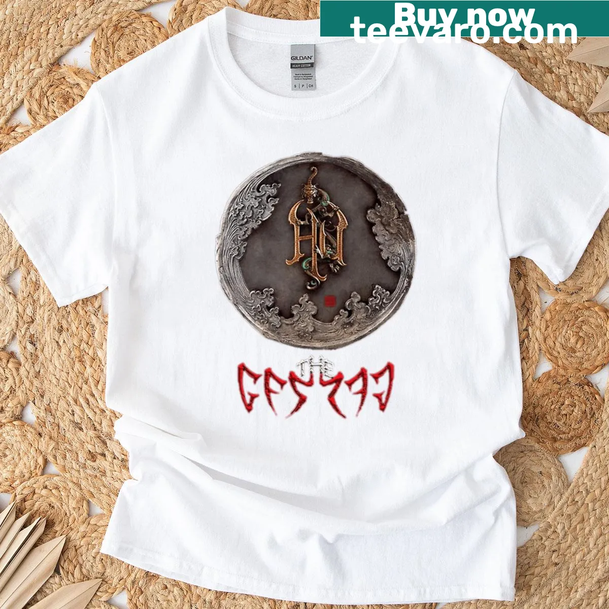 Vintage-style T-shirt for a Mongolian rock band — on a men's t-shirt