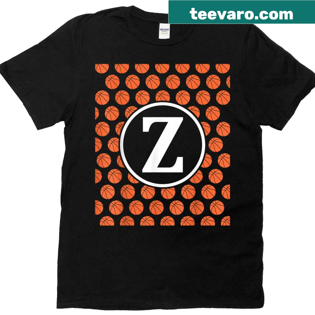 Monogram Letter Z with basketball pattern on a sport T-shirt — on a men's t-shirt