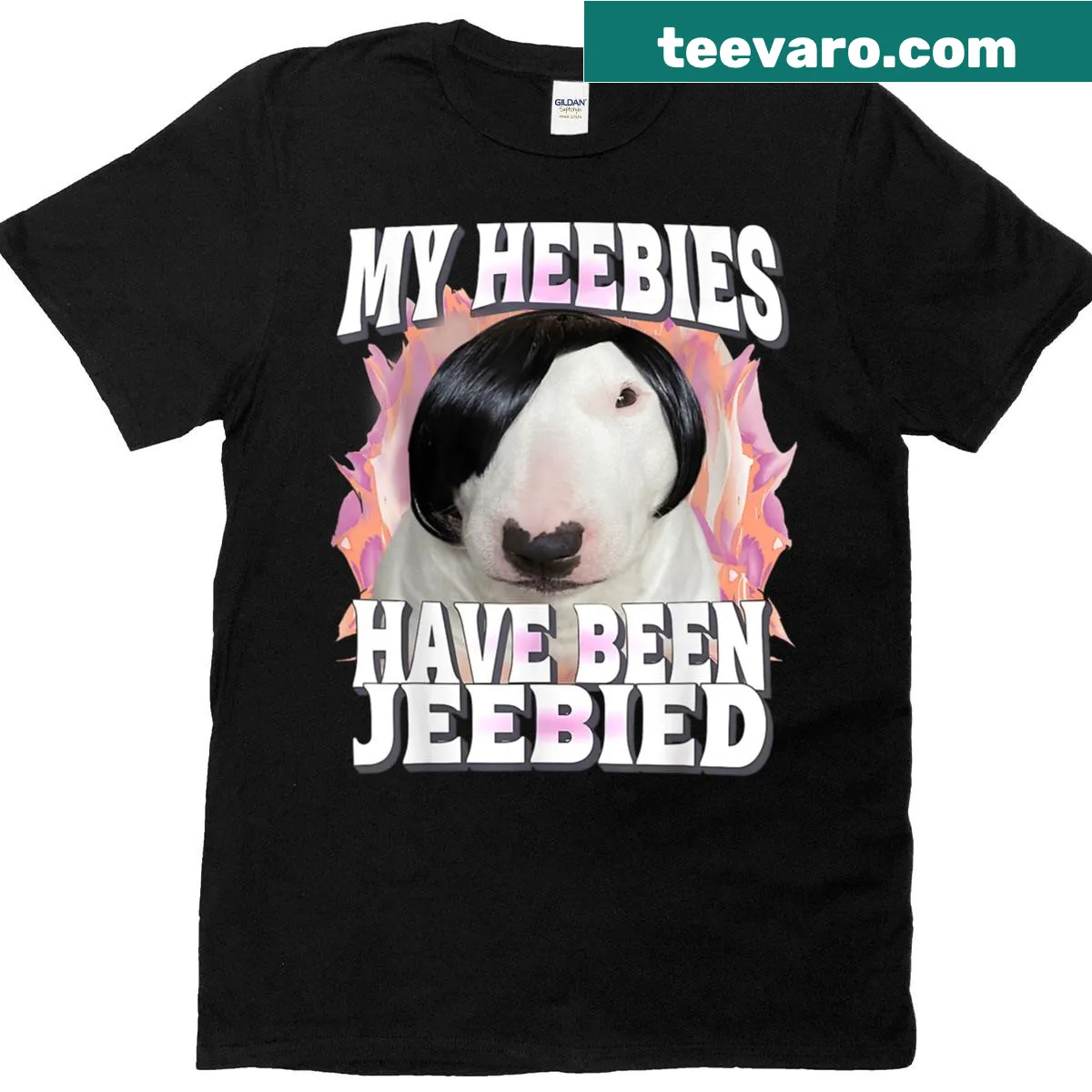 Gen Z humor t-shirt with the phrase 'My Heebies Have Been Jeebied' — on a men's t-shirt