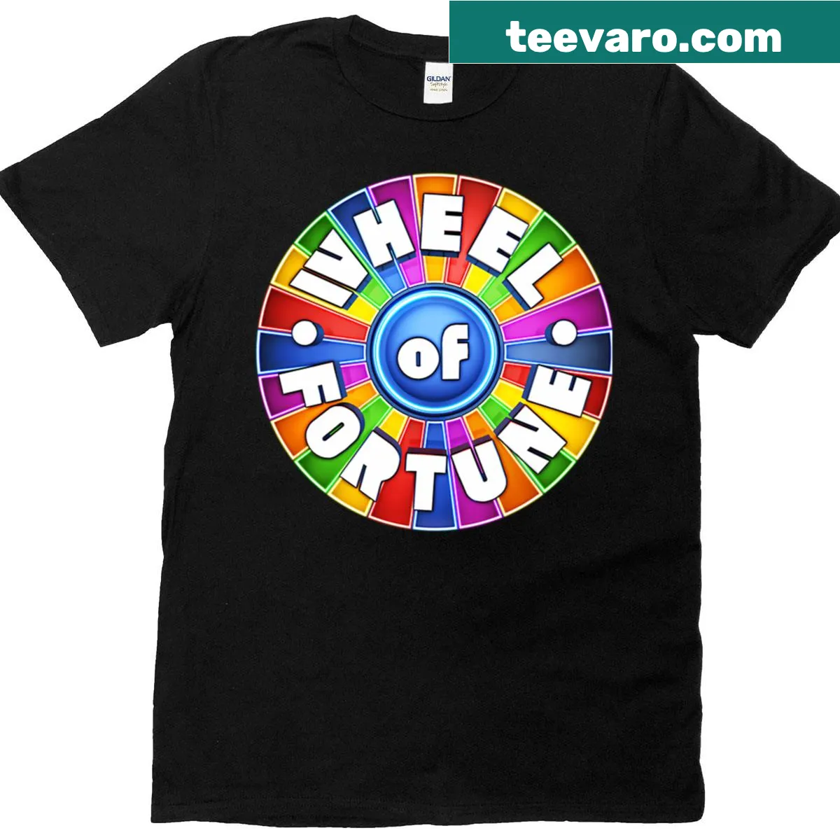 Funny Wheel of Fortune Family Reality T-shirt with playful graphics — on a men's t-shirt