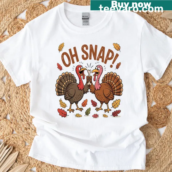 Funny Thanksgiving T-shirt with 'Oh Snap' text design