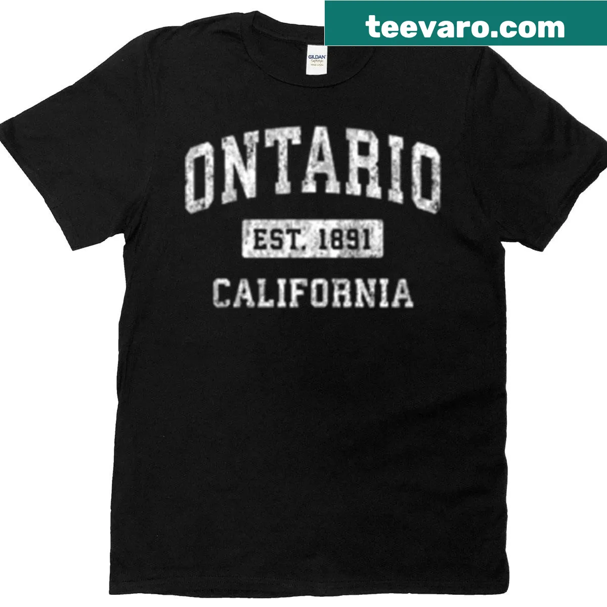 Ontario California established sports t-shirt — on a men's t-shirt