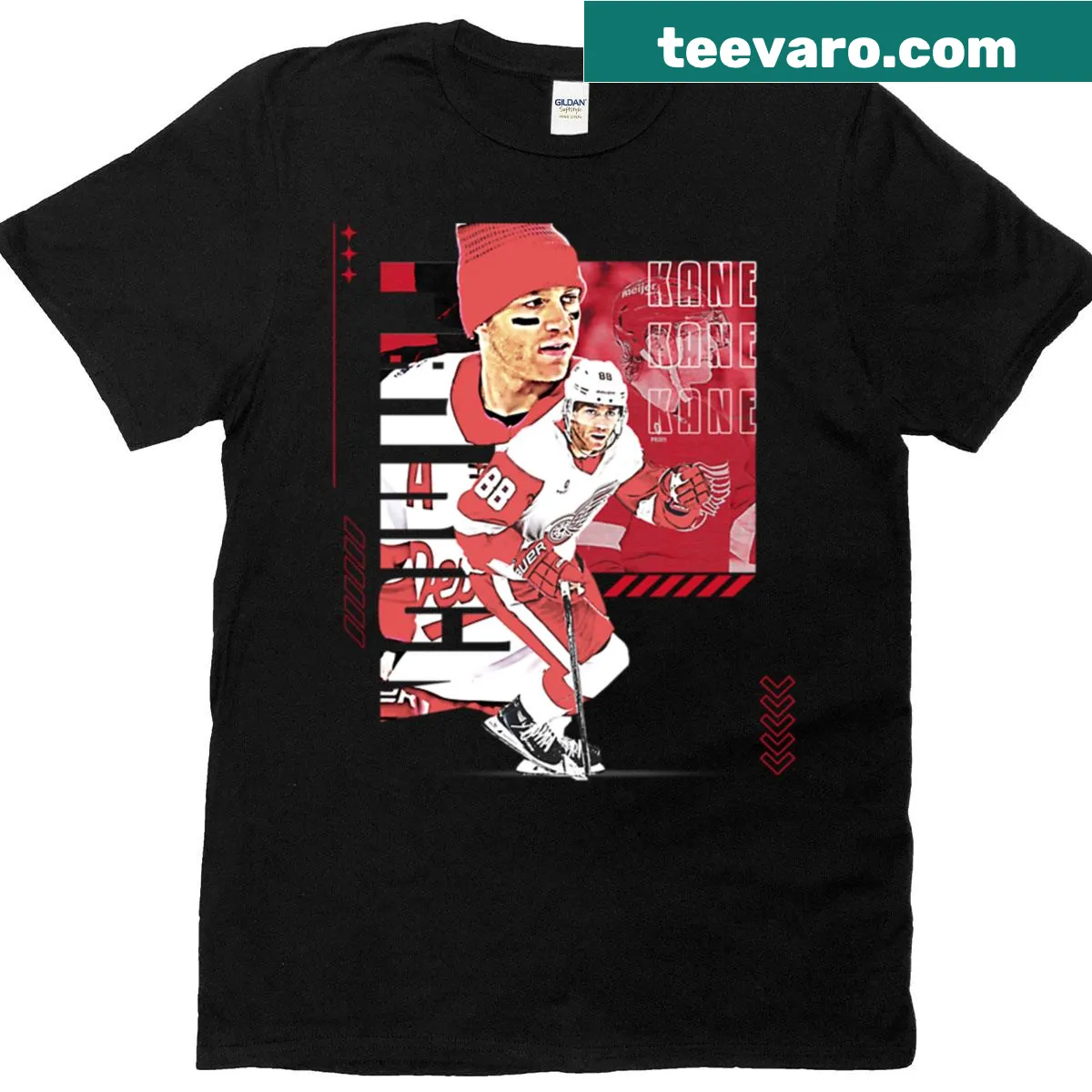 Hockey player design on T-shirt for sports fans — on a men's t-shirt