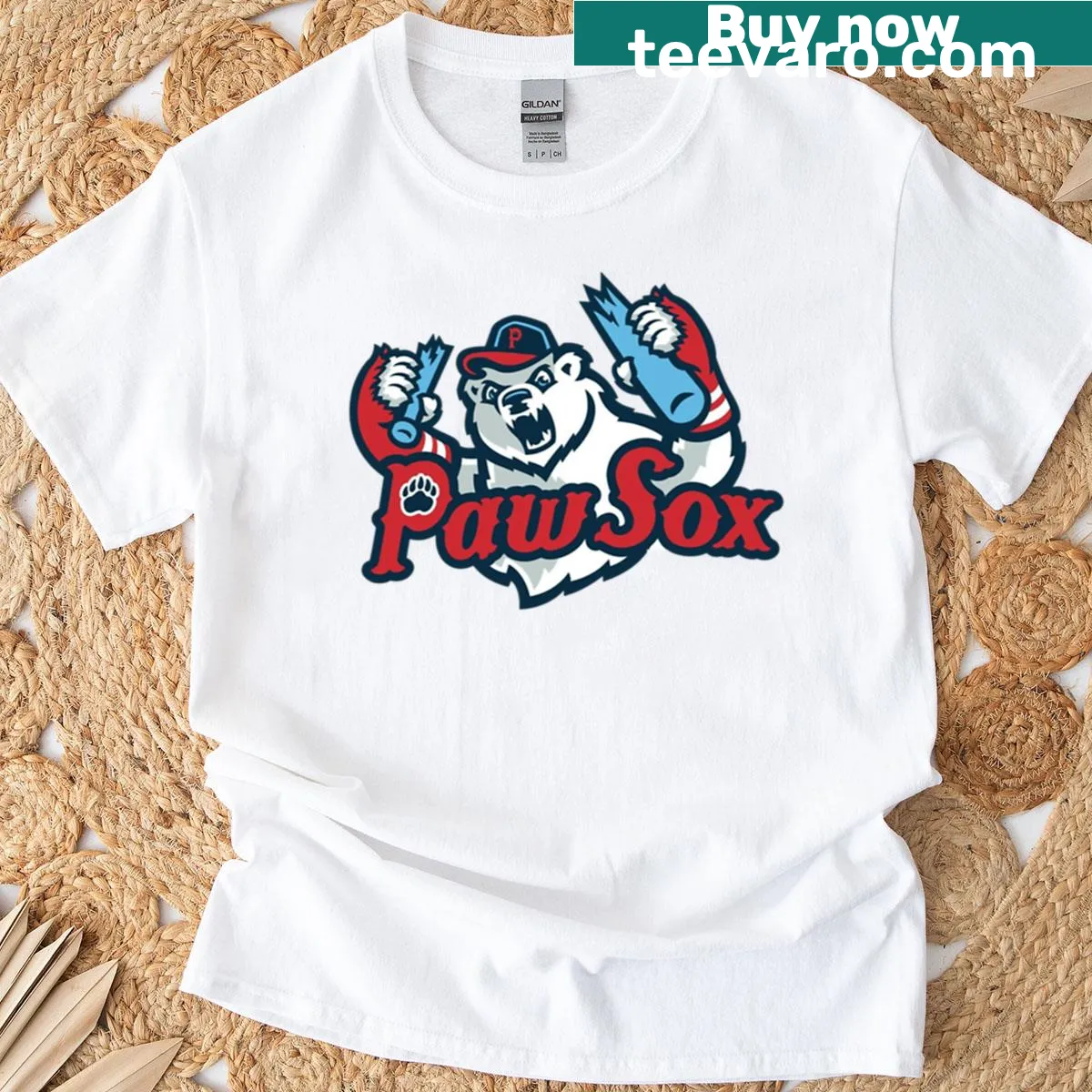 Pawtucket Red Sox t-shirt with alternate logo design — on a men's t-shirt
