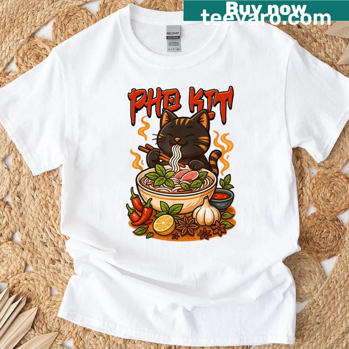 Humorous Pho Kit design t-shirt for food lovers — on a men's t-shirt