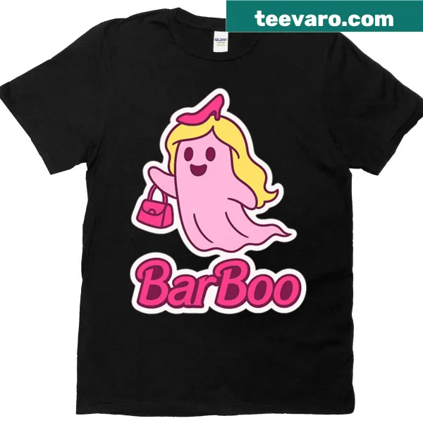 Cute ghost design with Halloween stickers on T-shirt