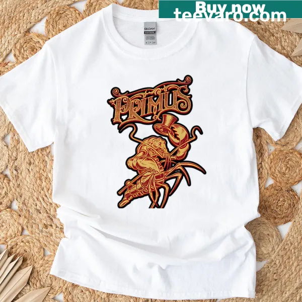 T-shirt featuring a poetic visual journey graphic inspired by Primus.
