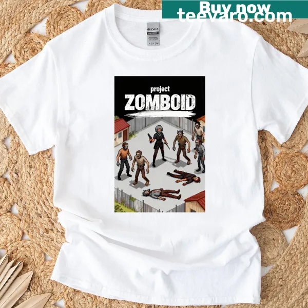 Graphic t-shirt featuring 'Project Zomboid Wolf Theme Carol'