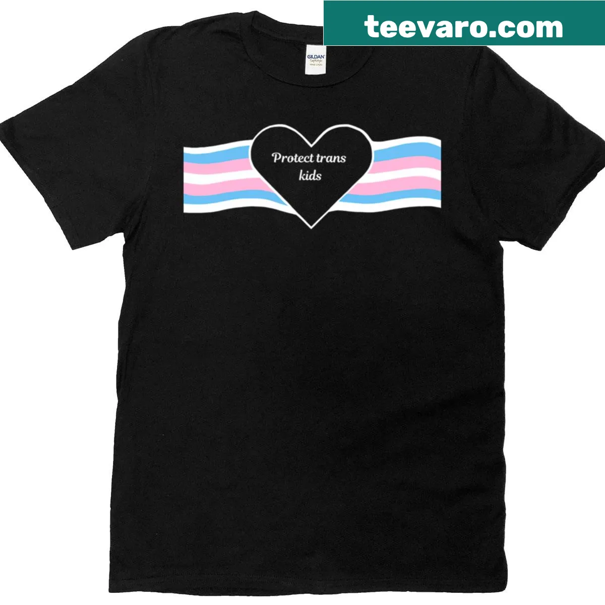 T-shirt with 'Protect Trans Kids' message in bold white letters — on a men's t-shirt