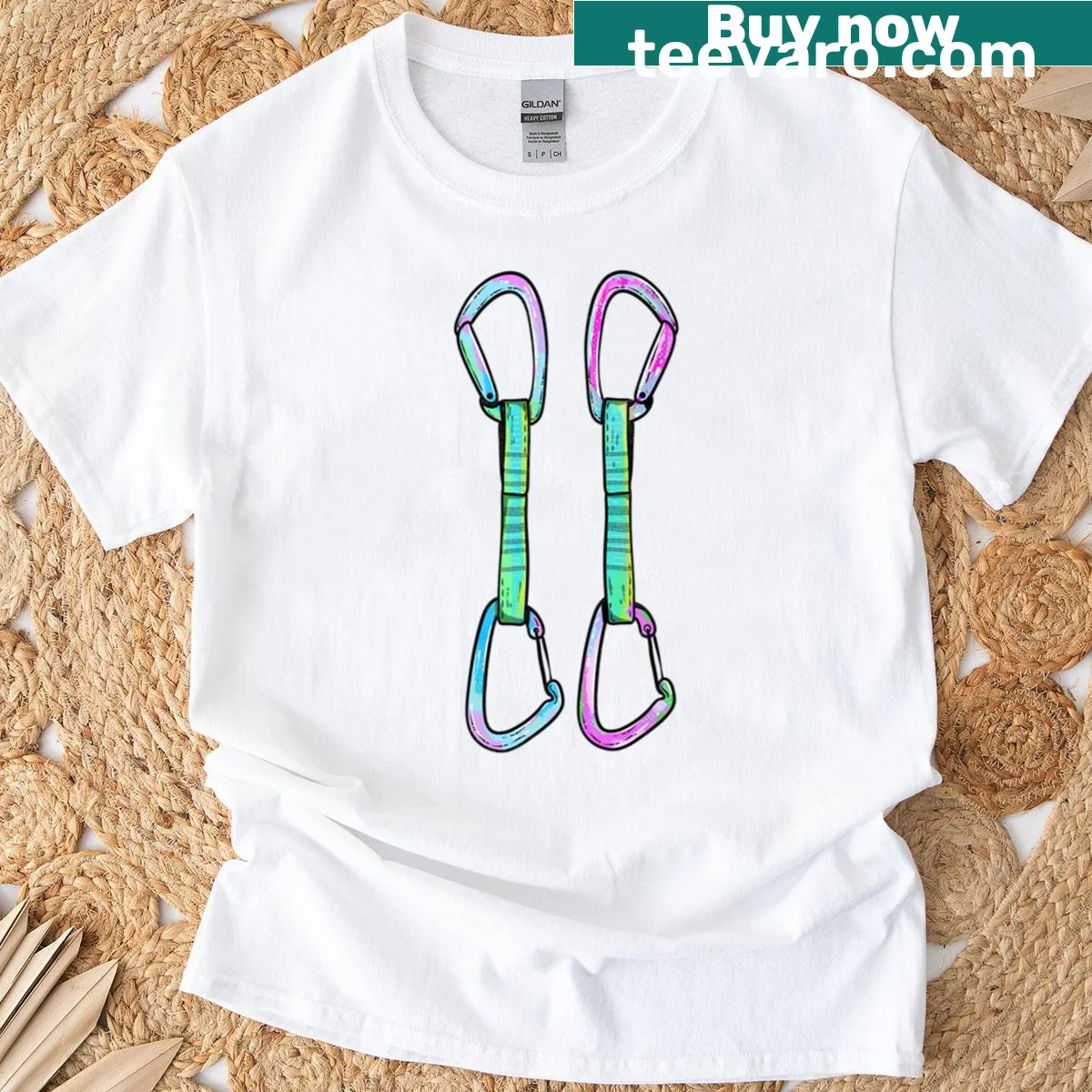 Graphic t-shirt with 'Quickdraw With Opposing Gates' text — on a men's t-shirt