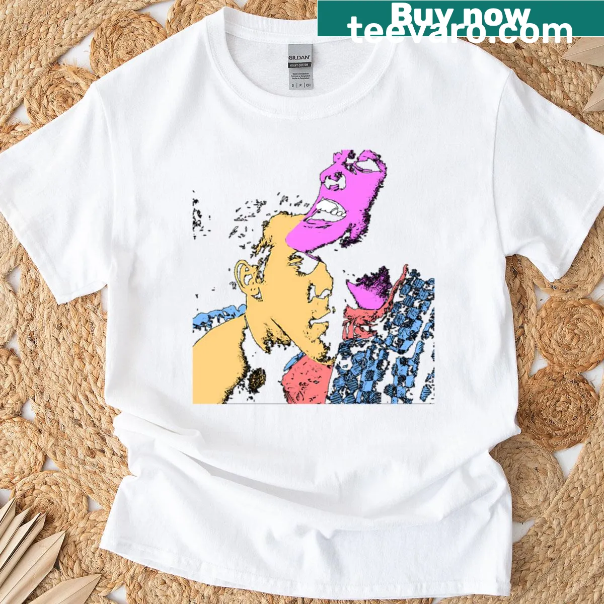 Retro design inspired by Rain Dogs album on T-shirt — on a men's t-shirt