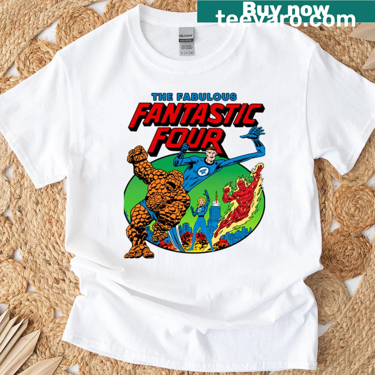 Retro-inspired fantastic cover graphic T-shirt — on a men's t-shirt