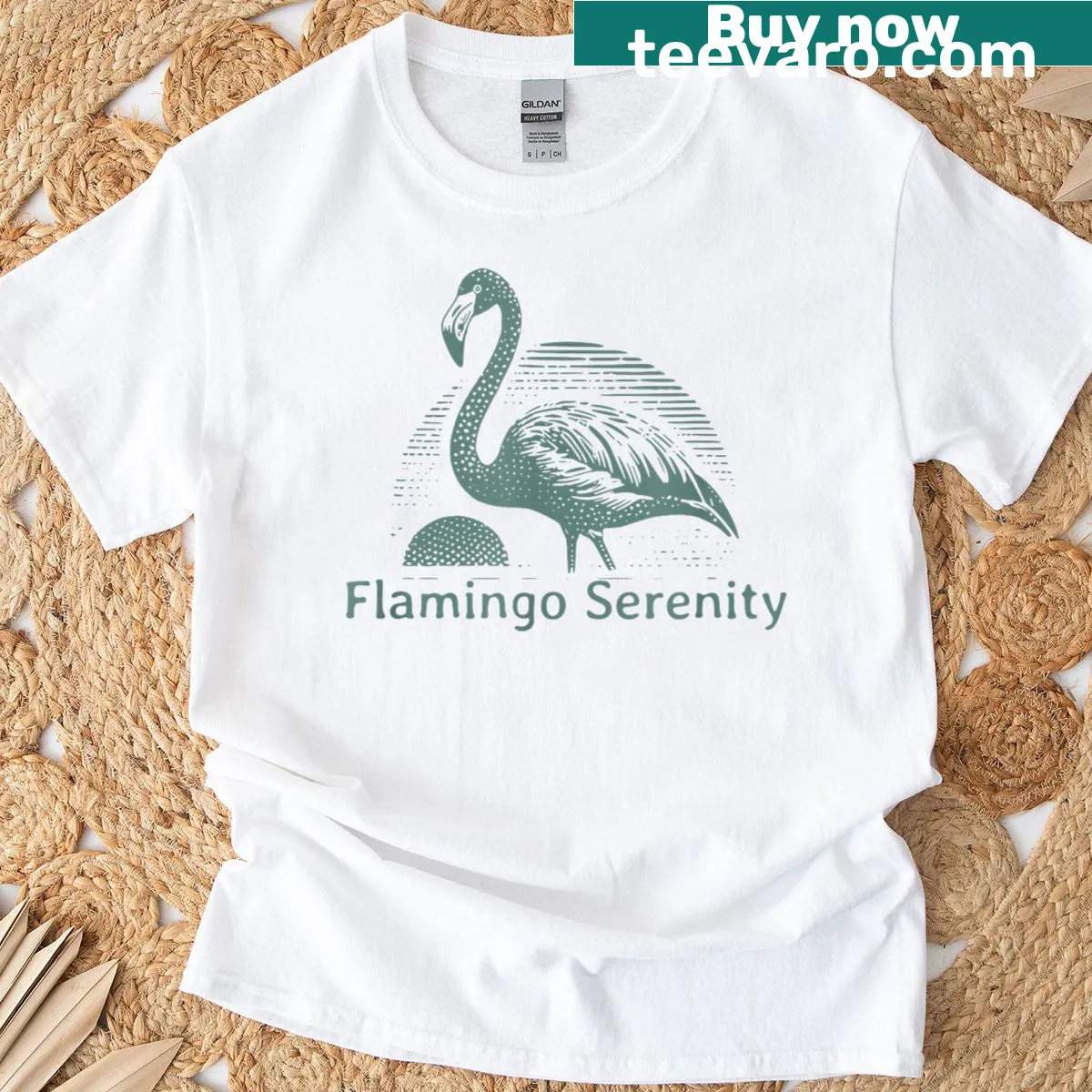 Retro T-shirt featuring a funny flamingo design reminiscent of the 70s, 80s, and 90s — on a men's t-shirt