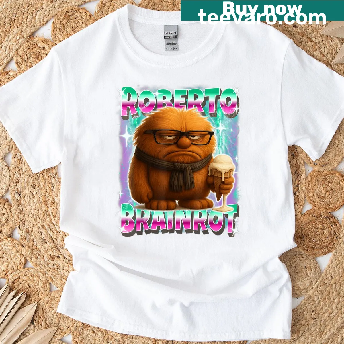Funny Gen Z meme graphic featuring Italian-brainrot text — on a men's t-shirt