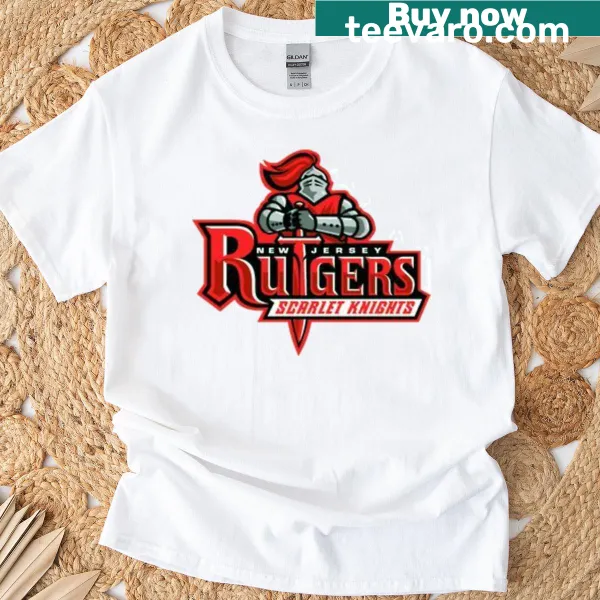 Scarlet Knights logo illustration on a Rutgers t-shirt