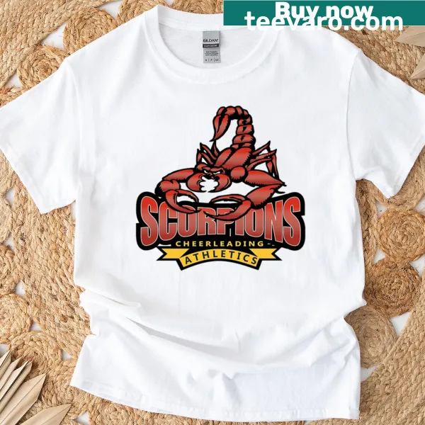 Playful Scorpions graphic t-shirt for cheerleading fans