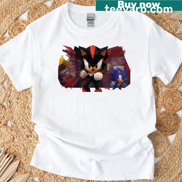 Geometric shadow polygon design on a contemporary t-shirt