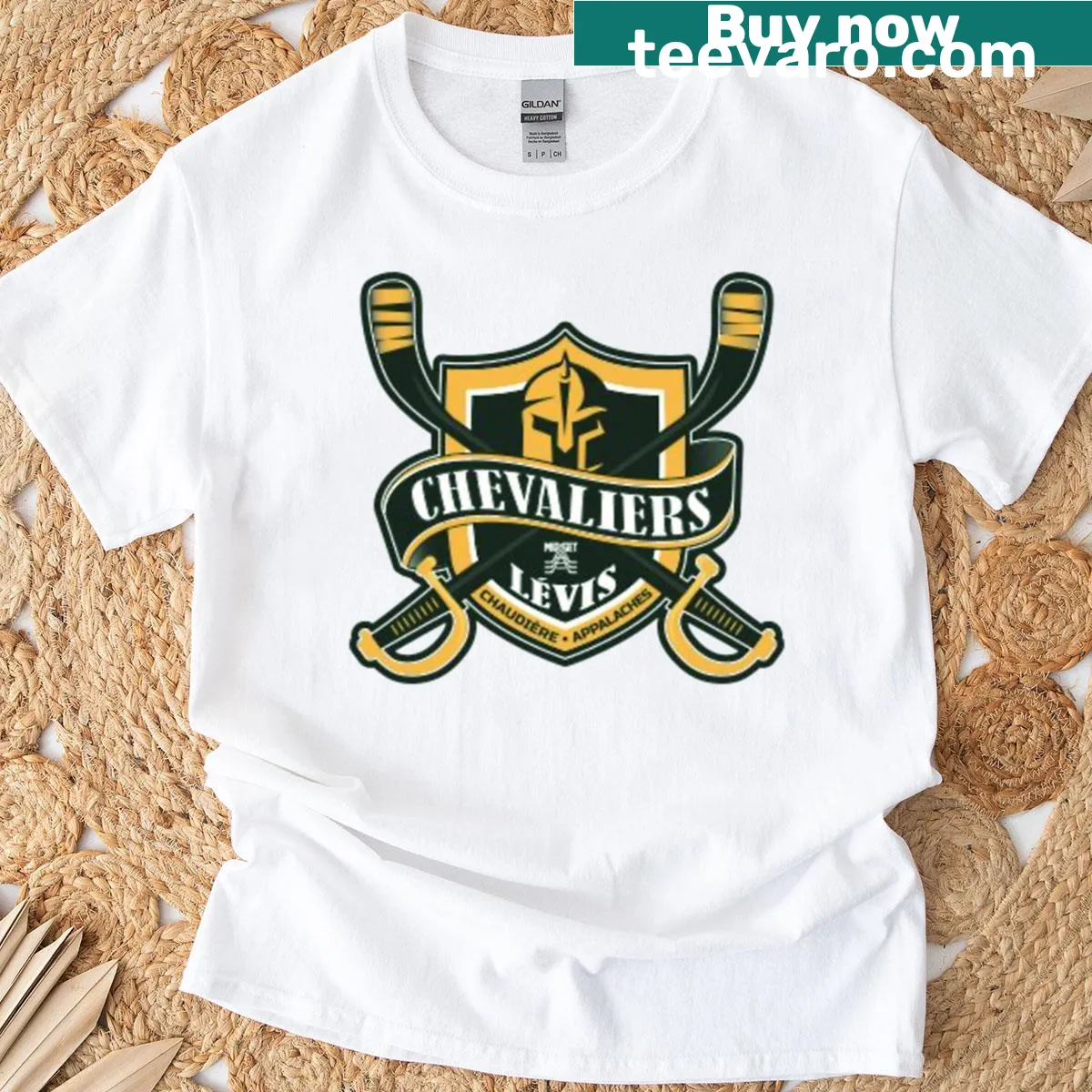 Vintage Knights of Lvis emblem T-shirt for fantasy fans — on a men's t-shirt