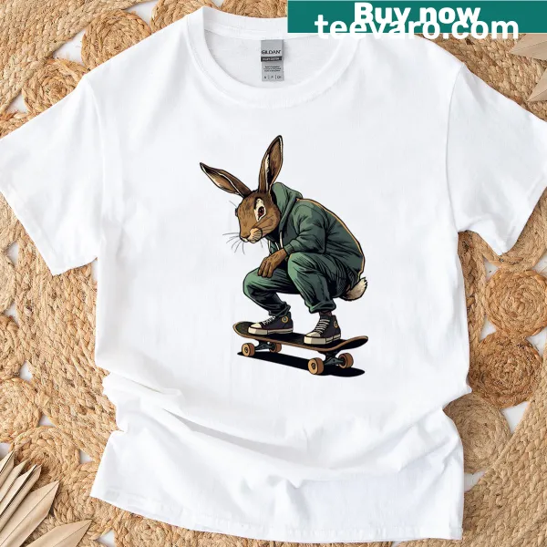 Cartoon skater rabbit T-shirt for kids