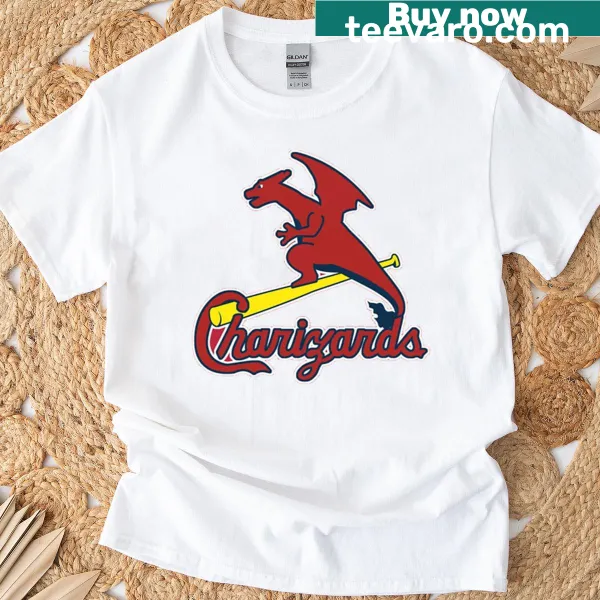 Illustrative shirt featuring Charizard for Pokémon fans.