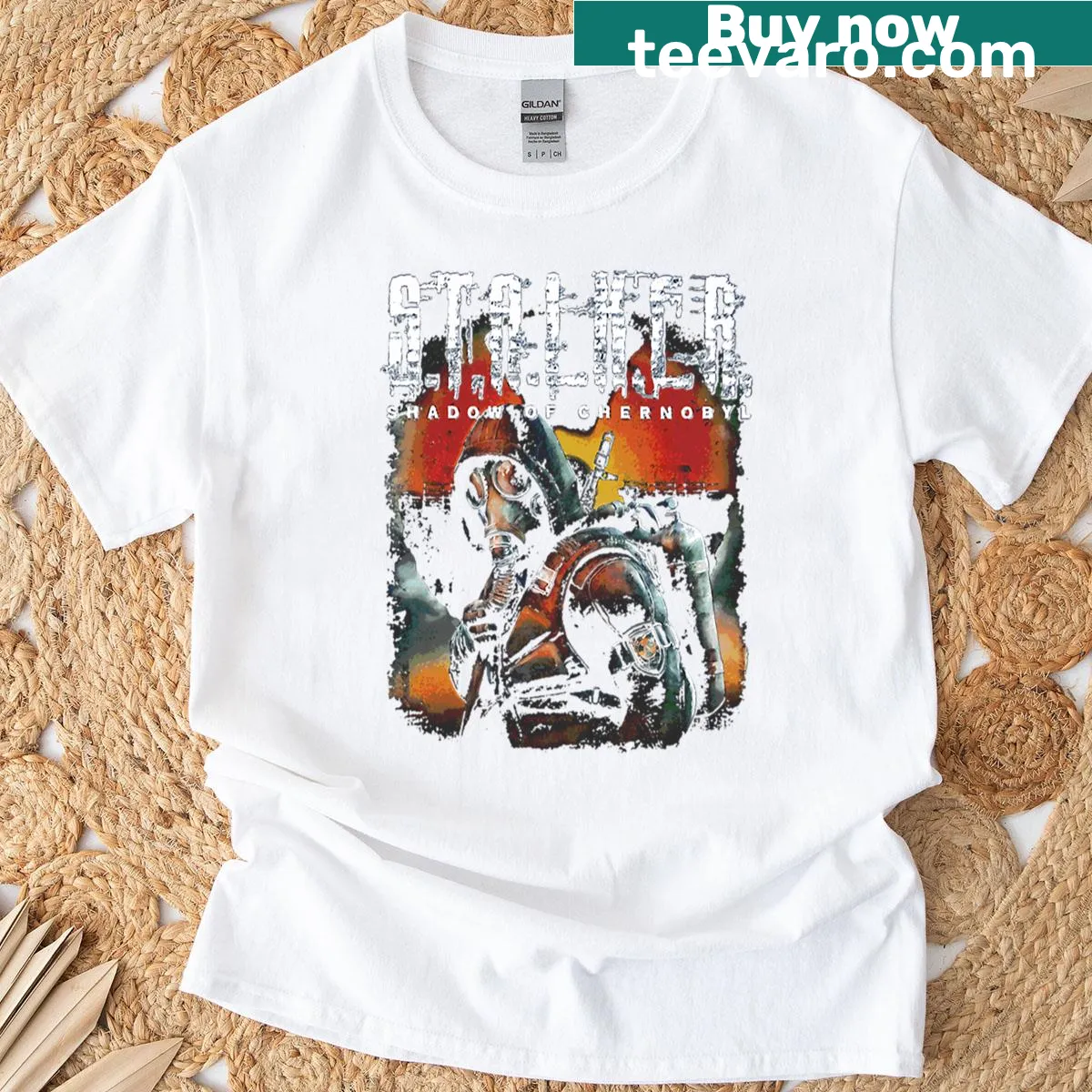 Eerie Chernobyl-inspired graphic on a T-shirt — on a men's t-shirt