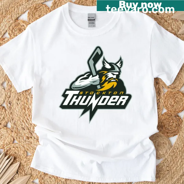 Team logo graphic on a Stockton Thunder T-shirt
