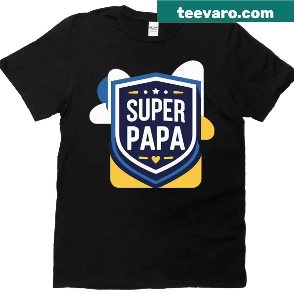 T-shirt with bold typography saying 'Super Dad' for fathers