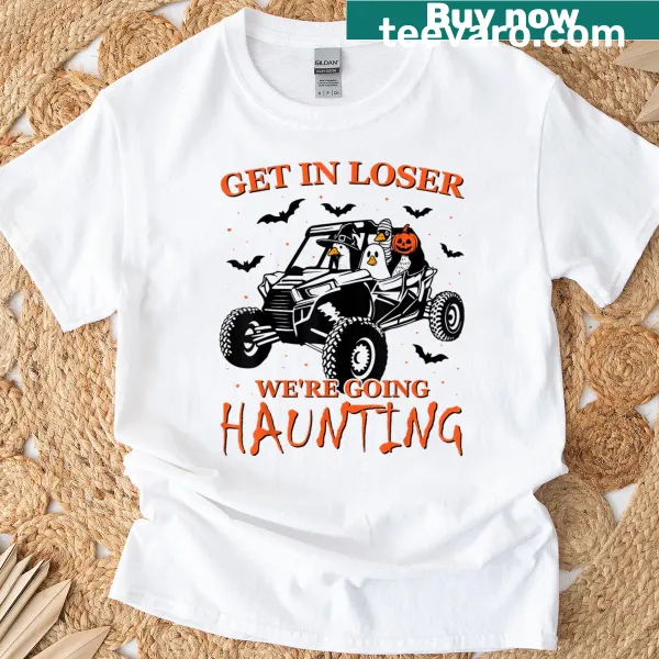 Funny Halloween t-shirt with spooky phrase in bold typography
