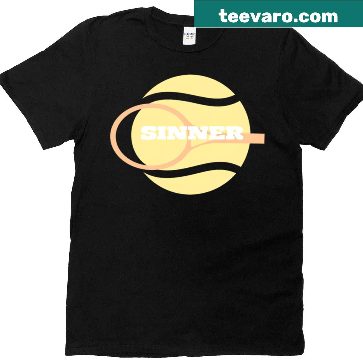 Limited edition fan art T-shirt of tennis star Sinner — on a men's t-shirt
