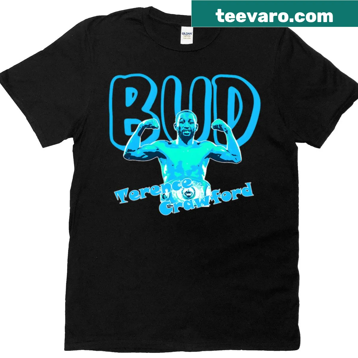 Illustrative tribute T-shirt to boxer Terence Crawford — on a men's t-shirt