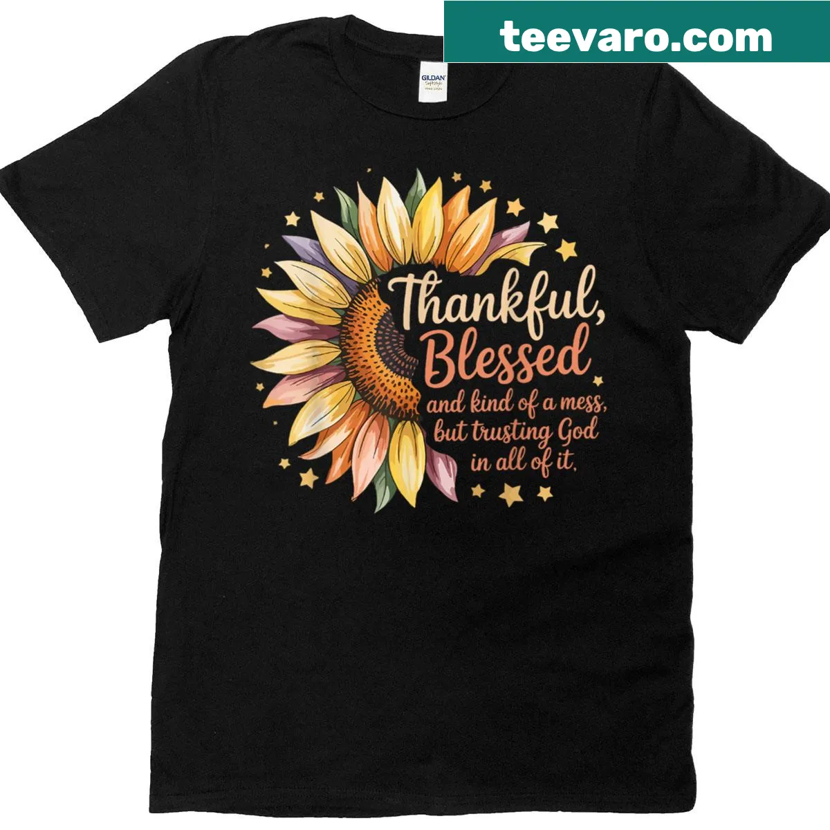 Inspirational T-shirt featuring a faith-based message — on a men's t-shirt