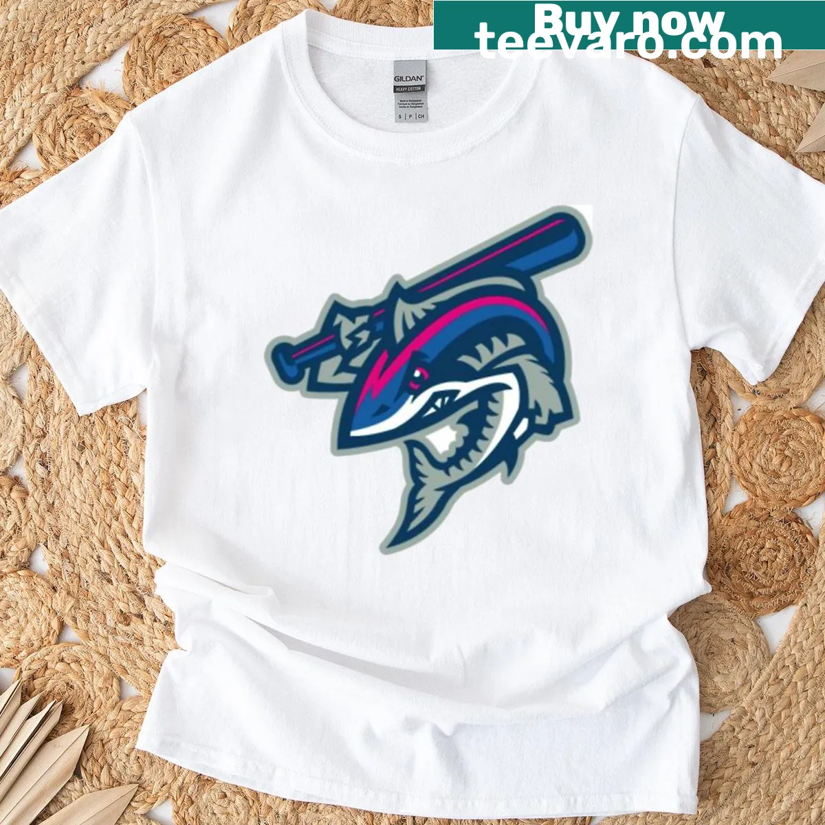 Playful T-shirt featuring 'The Power Of Pink Blue Wahoospng' design — on a men's t-shirt